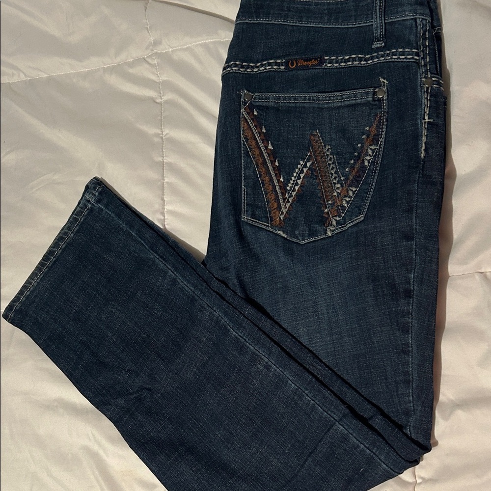 Wrangler Women's Straight Leg Dark Blue Jeans